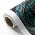 Abstract floral wall art on rolled canvas, showcasing vibrant colors and intricate patterns, ideal for modern home decor. Packaged securely in a cardboard tube for delivery.