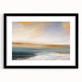 Framed abstract landscape wall art featuring vibrant colors and intricate patterns, showcased in a black frame with matting, ideal for modern home decor.
