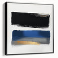 Geometric Abstract Wall Decor – Royal Blue and Gold Brushstroke Art