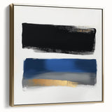Geometric Abstract Wall Decor – Royal Blue and Gold Brushstroke Art