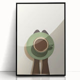 Large abstract wall art featuring mid-century modernist style in vibrant colors on framed acrylic.