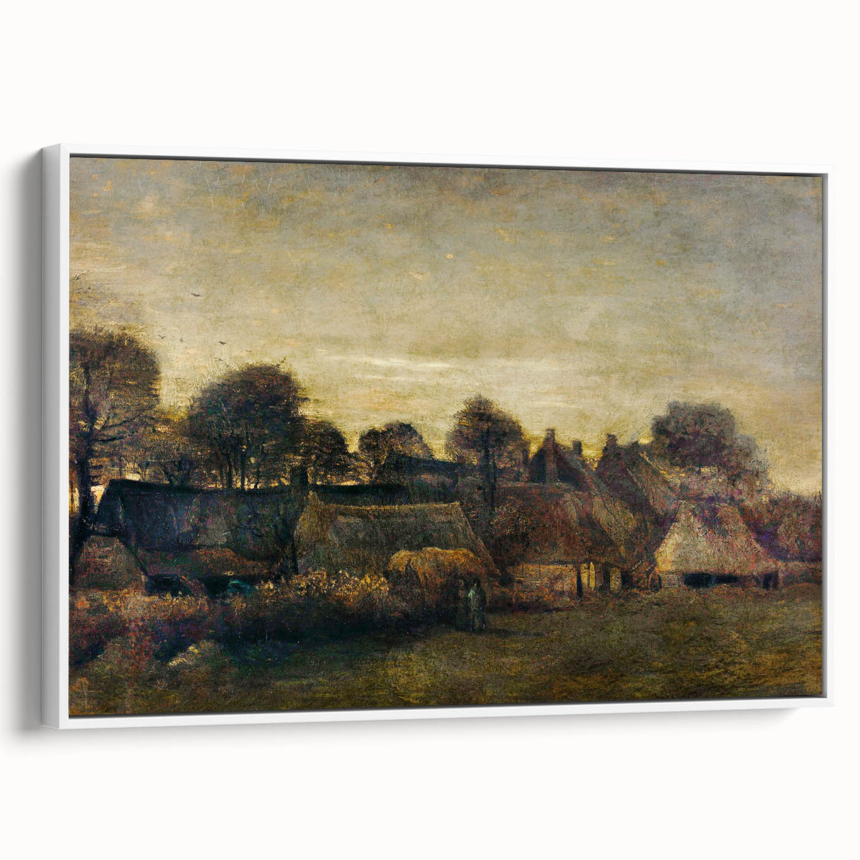 Impressionist Twilight Scene - Farming Village at Twilight by Van Gogh
