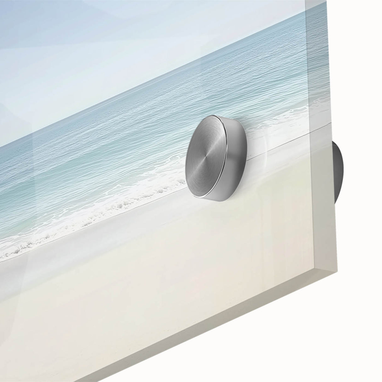 Vibrant close-up of an acrylic landscape artwork depicting serene beaches, showcasing intricate details and vivid colors that evoke tranquility and inspiration. Ideal for home decor or art enthusiasts seeking a coastal ambiance.