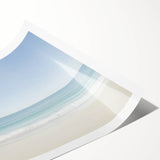 Vibrant landscape beach scene printed on high-quality canvas, showcasing serene waves and golden sand, rolled and securely packaged in a protective tube. Ideal for coastal home decor.