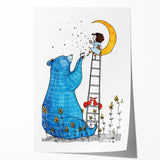 Moonlight Bear - Boys Room Wall Art Kids Wall Art Prints