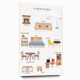 Furniture Kids Educational Wall Art - Learning Poster for Classrooms