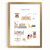 Furniture Kids Educational Wall Art - Learning Poster for Classrooms