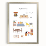 Furniture Kids Educational Wall Art - Learning Poster for Classrooms