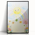 Smiling Sun Watercolor Print - Nursery Wall Art for Kids