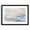 Abstract landscape wall art framed in black with a white mat, showcasing vibrant colors and flowing shapes, perfect for modern home decor.