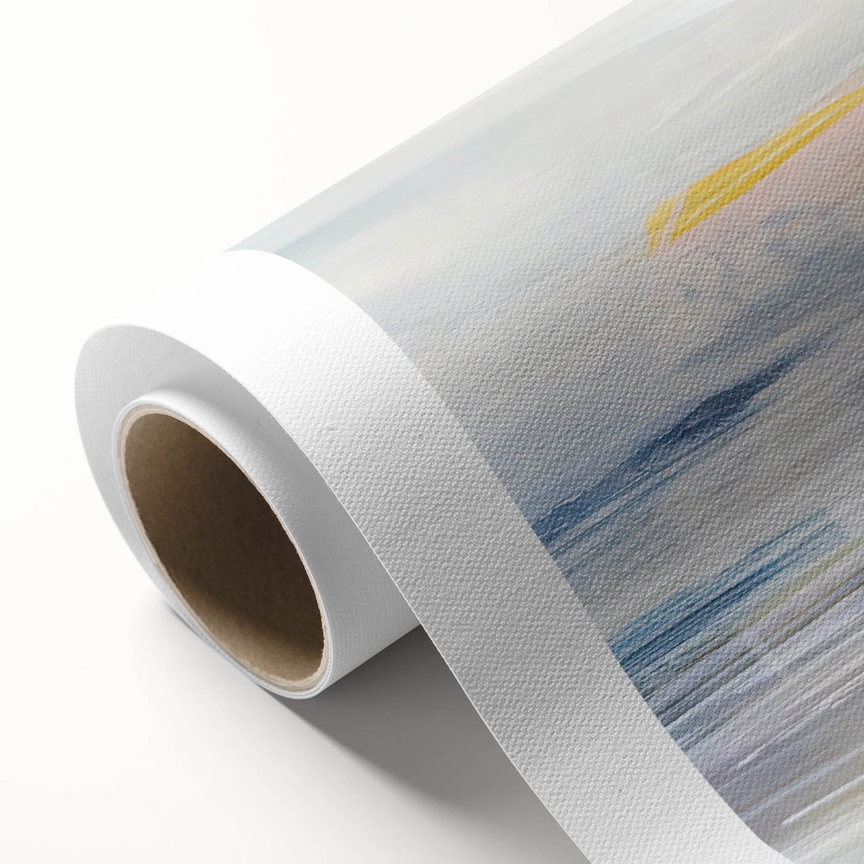Abstract landscape wall art on rolled canvas, showcasing vibrant colors and organic shapes, perfect for modern home decor. Packaged securely for protection.