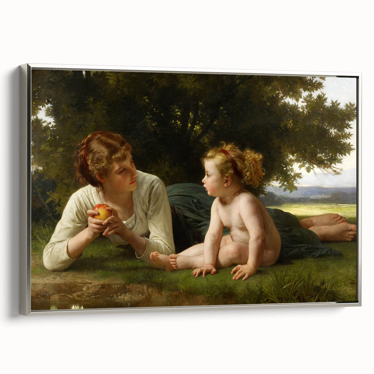 Classical Realism Painting - Temptation (1880) Realism Art Canvas Print