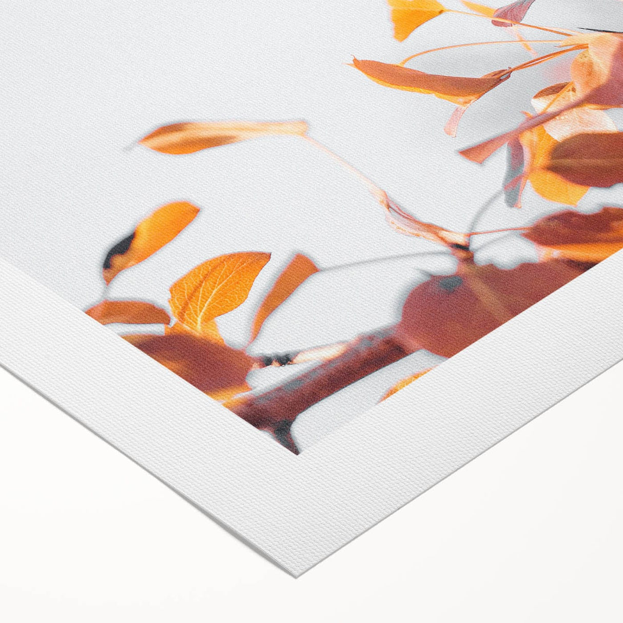 Art deco poster featuring an autumnal scene in muted orange and brown tones, ideal for dining room wall art.