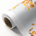 Art deco poster featuring a stylized autumn tree in warm orange and brown tones on rolled canvas, ideal for nursery wall art.