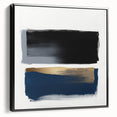 Abstract Art Prints – Bold Black and Navy with Metallic Gold Accents