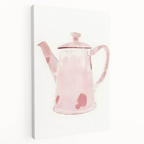 Large canvas print featuring assorted fruits and beverages in a watercolor style, ideal for kitchen wall art.
