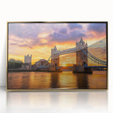Framed acrylic artwork of a landscape bridge in gold tones, showcasing intricate details and a modern aesthetic, perfect for enhancing home decor.