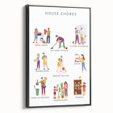 House Chores Educational Wall Art - Kids' Learning Poster