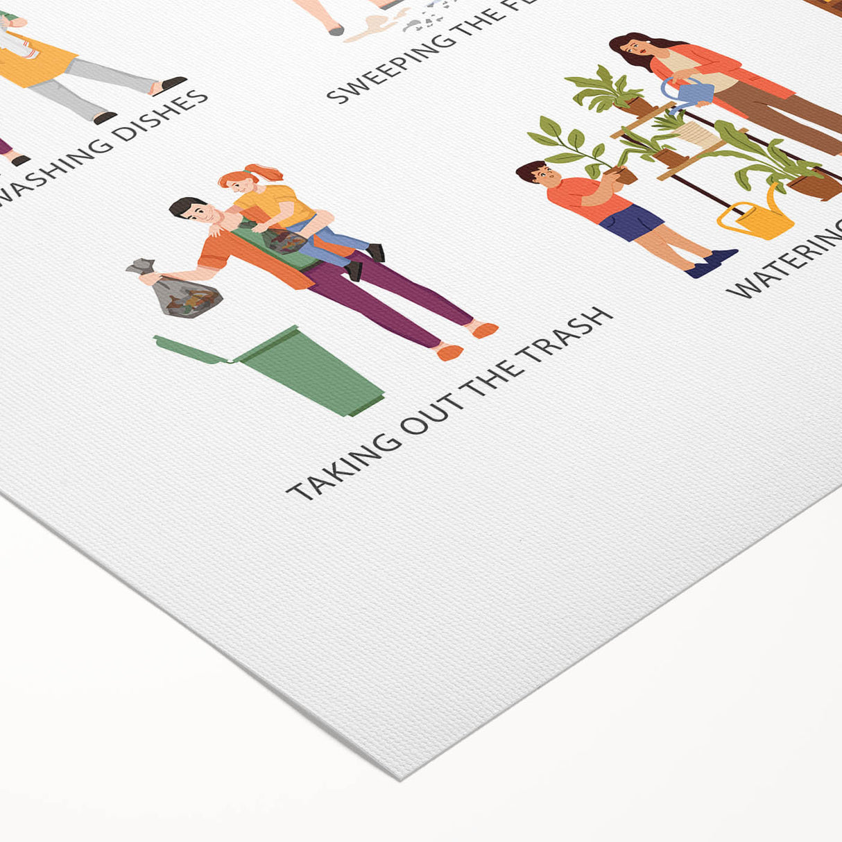 House Chores Educational Wall Art - Kids' Learning Poster