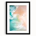 Extra large abstract art print featuring vibrant, colorful textures, displayed in a black frame with mat.