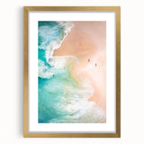 Extra large abstract art print with textured design in warm yellow and orange tones on a framed canvas.