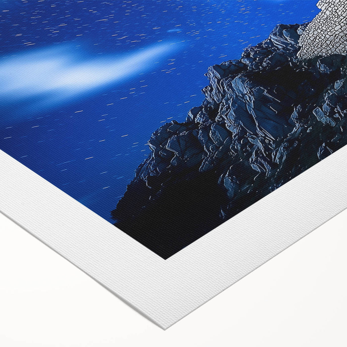 Vibrant rolled canvas print showcasing a stunning landscape of majestic cliffs, ideal for home decor, featuring rich colors and intricate details, securely packaged for safe delivery.