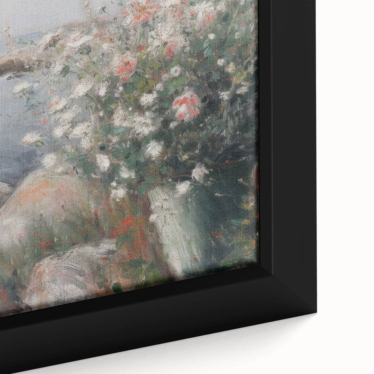 Coastal Wildflowers Living Room Wall Art – Modern Canvas Print