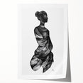Abstract figurative rolled print showcasing vibrant colors and dynamic shapes, elegantly packaged in a durable cardboard tube, perfect for home decor.