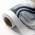 Fluid Abstract Wall Art – Navy, White & Gold with Textured Details