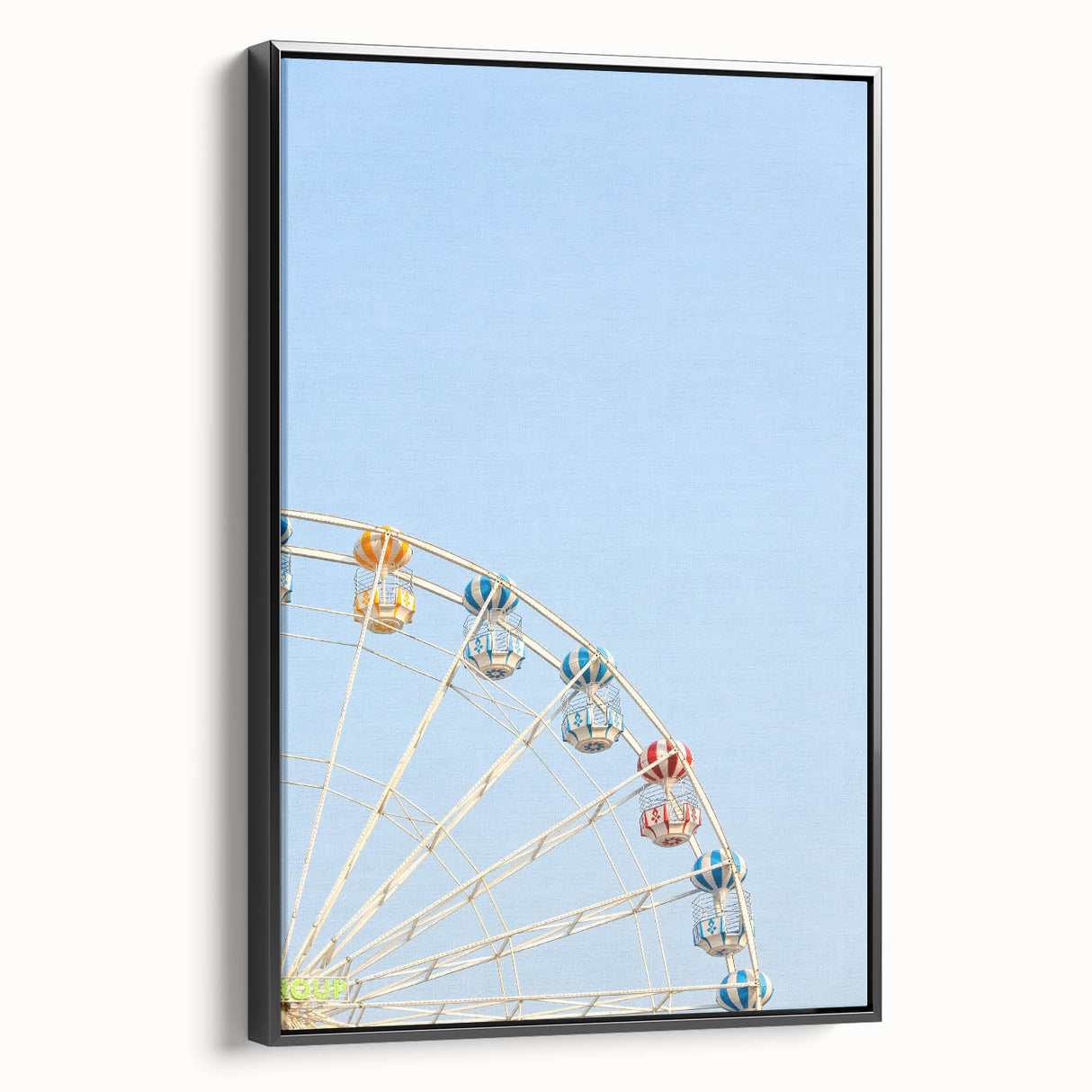 Black and white vintage poster art of a summer landscape on framed canvas, suitable for bedroom decor.