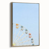 Framed canvas depicting a vintage summer landscape with gold frame, ideal for bedroom wall art.