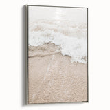 Landscape art painting on framed canvas depicting a colorful vintage poster.