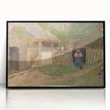 Romantic Art Prints: "Girl in a Farmyard" by László Mednyánszky