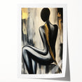 Abstract figurative artwork featuring vibrant colors and fluid shapes, elegantly rolled for display, showcasing a modern artistic expression perfect for home decor.