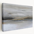 Abstract landscape wall art on stretched canvas showcasing vibrant colors and textured details, displayed from a side view, perfect for modern home decor.