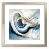 Colorful Abstract Wall Art – Navy, Gold & Red Modern Flow Design
