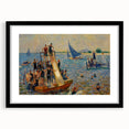Impressionist Beach Scene - Modern Wall Art of Lively Seaside Day