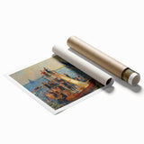 Impressionist Beach Scene - Modern Wall Art of Lively Seaside Day