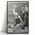 Realism Art Print of a Boxing Scene - Intense Moment in the Ring