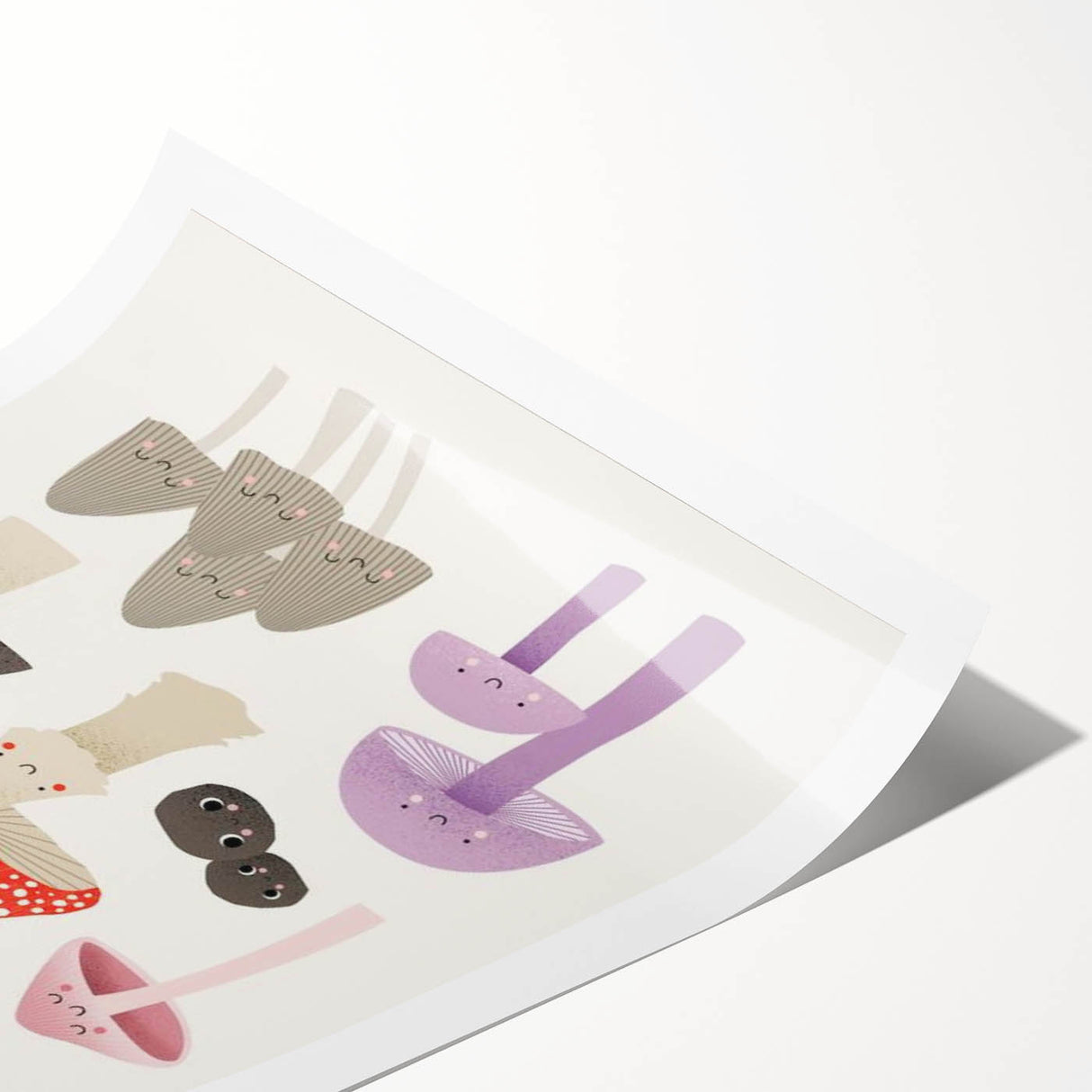 Whimsical Mushroom Illustration Print - Kids Room Art