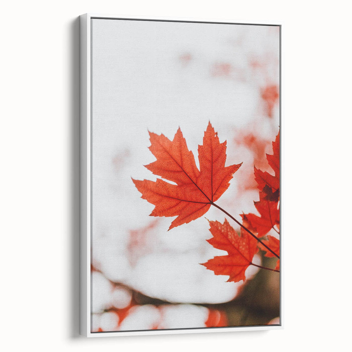 Vintage poster art featuring a colorful fall landscape on a framed canvas, ideal for living room decor.