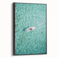 Black and white vintage poster art of a summer landscape on framed canvas, ideal for bedroom decor.