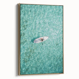 Framed canvas depicting a vintage summer landscape with lush greenery and a golden frame, suitable as wall art for a bedroom.