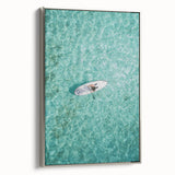 Framed canvas depicting a vintage-style landscape with vibrant summer colors, ideal for living room decor.