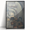 Expressionist Art of Barrel-Laden Courtyard - Abstract Expressionism Print