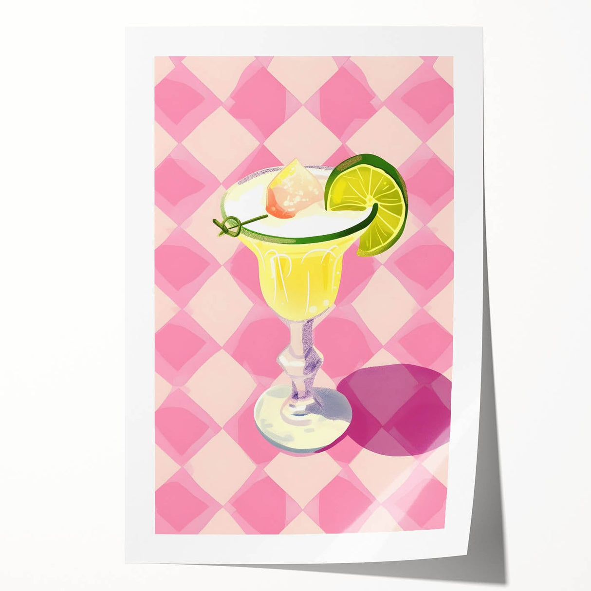 Extra large rolled print of a vibrant floral composition in pastel shades, ideal for dining room wall art.