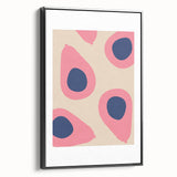 Black and white vintage poster art of assorted fruits on a framed canvas, ideal for bedroom wall decor.