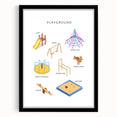 Playground Equipment Educational Wall Art - Kids' Learning Poster