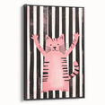 Bold Pink Cat Illustration - Personalized Kids Wall Art
