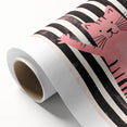 Bold Pink Cat Illustration - Personalized Kids Wall Art